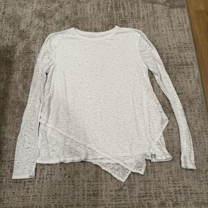 Asymmetrical White Long Sleeve Top